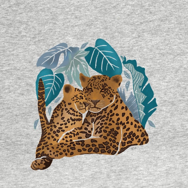 Leopard Mum and cub print by traceyart